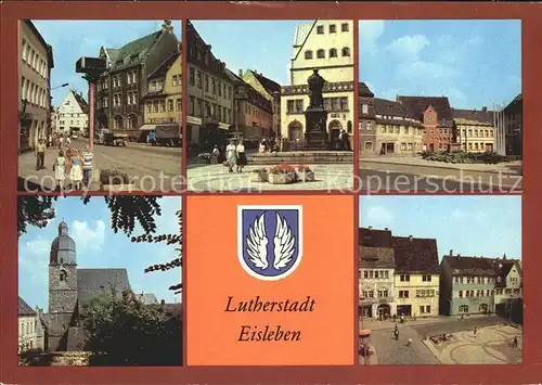 Eisleben Rathaus Lutherdenkmal Petrikirche Markt Kat. Eisleben