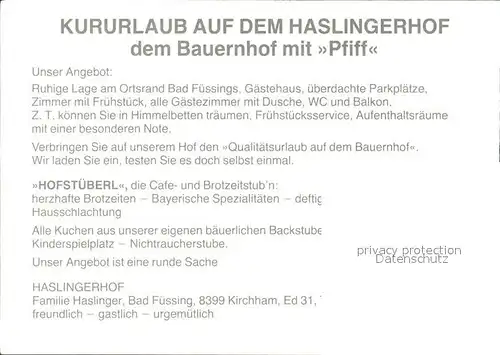 Bad Fuessing Haslingerhof Kat. Bad Fuessing
