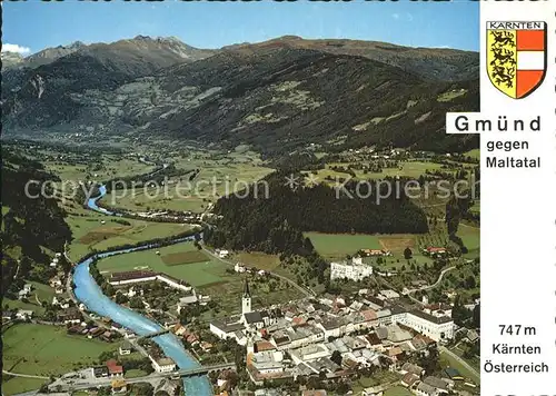 Gmuend Kaernten Fliegeraufnahme mit Maltatal Kat. Gmuend in Kaernten