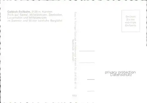 Seeboden Kaernten Goldeck Seilbahn mit Blick aufs Spittal Kat. Seeboden Millstaettersee