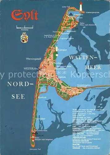 Sylt Landkarte der Insel Sylt Kat. Sylt Ost