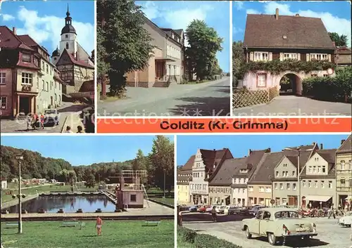 Colditz Eingang Tiergarten Markt Waldbad Kat. Colditz