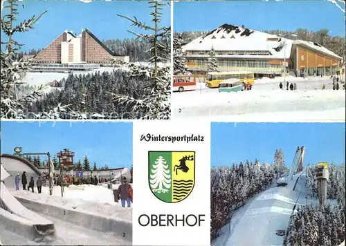 Oberhof Thueringen Interhotel Panorama Grossgaststaette Oberer Hof Rennschlittenbahn Kat. Oberhof Thueringen