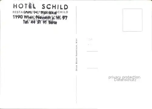 Wien Hotel Schild Kat. Wien