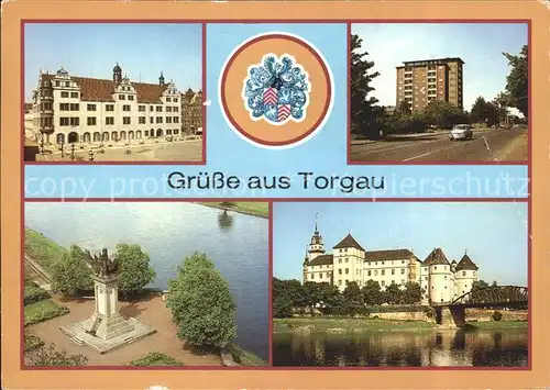 Torgau Rathaus Hochhaus Eilenburger Strasse Schloss Haertenfels Kat. Torgau