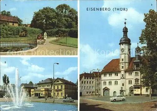 Eisenberg Thueringen Schlossgarten Rathaus Platz der Republik Kat. Eisenberg