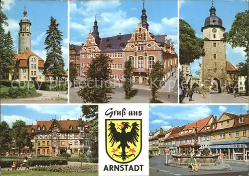 Arnstadt Ilm Neideckturm Rathaus Riedtor Hopfenbrunnen Lessingstrasse Kat. Arnstadt