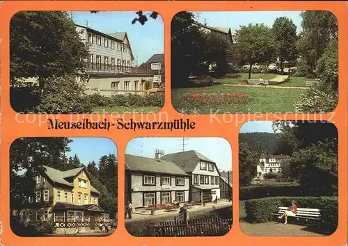 Meuselbach Schwarzmuehle Restaurant Schwarzmuehle Erholungsheime Hirsch Waldfrieden und Haus des Volkes Kat. Meuselbach Schwarzmuehle