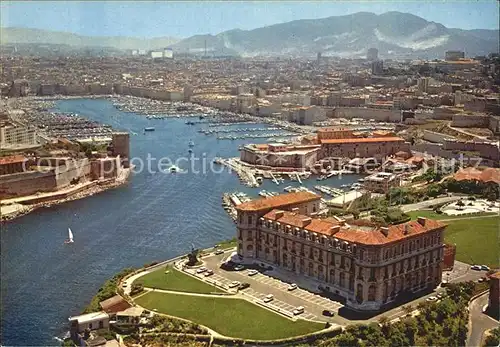 Marseille Fliegeraufnahme mit Hafen  Palais du Pharo Kat. Marseille