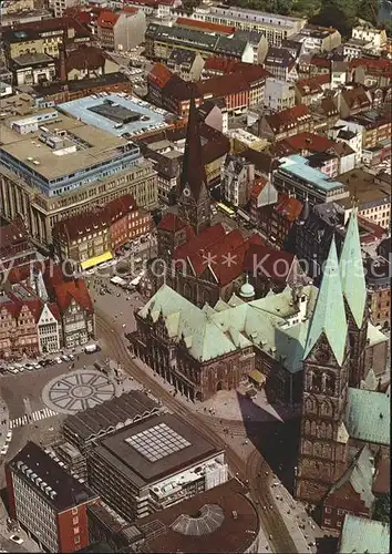 Bremen Fliegeraufnahme mit Kirche Marktplatz Kat. Bremen