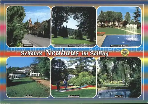 Neuhaus Solling Schlossanlagen Silberhorn Kurklinik Minigolf Teich Kat. Holzminden