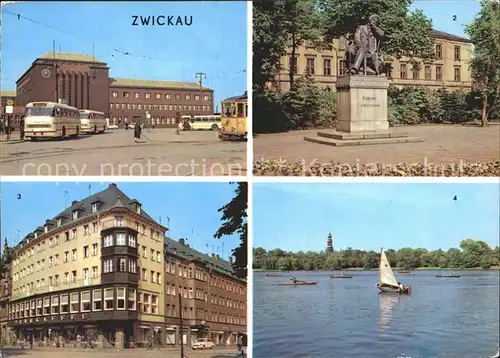 Zwickau Sachsen Hauptbahnhof Rubert Schumann Denkmal Ringcafe Kat. Zwickau