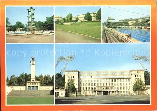 Leipzig Sportforum Hochschule fuer Koerperkultur Schwimmhalle Werner Seelenbinger Turm Sportmuseum Kat. Leipzig