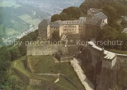 Koenigstein Saechsische Schweiz Fliegeraufnahme Festung Koenigstein Kat. Koenigstein Saechsische Schweiz