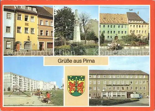 Pirna Postmeilensaeule Markt Hotel Schwarzer Adler Kat. Pirna