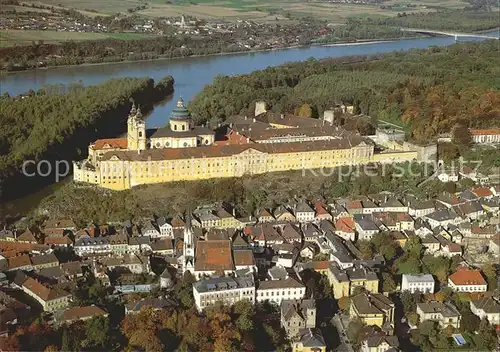 Melk Donau Fliegeraufnahme Stift Kat. Melk Wachau