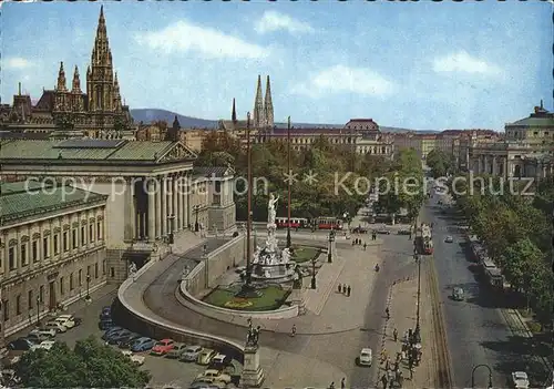 Wien Ringstrasse mit Parlament Rathaus und Burgtheater Kat. Wien