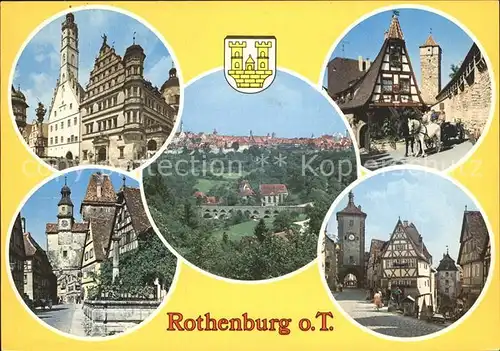 Rothenburg Tauber Tor Pferdekutsche Alte Haeuser  Kat. Rothenburg ob der Tauber