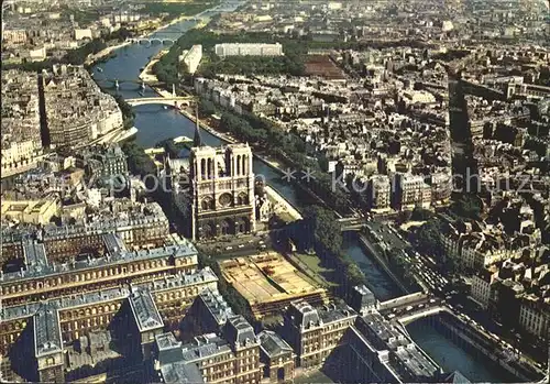 Paris Fliegeraufnahme Facade Notre Dame Kat. Paris