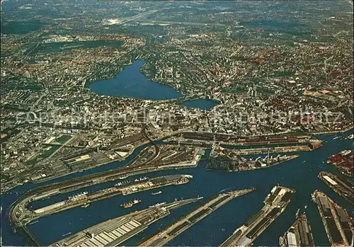 Hamburg Fliegeraufnahme Hafen  Kat. Hamburg