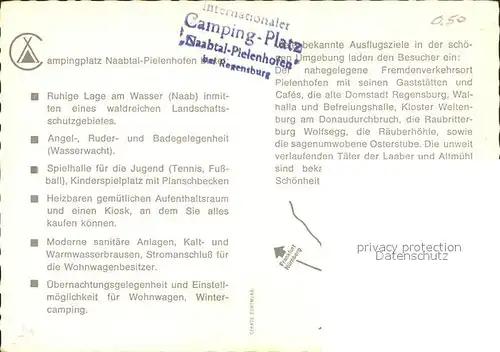 Pielenhofen Camping-Platz  / Pielenhofen /Regensburg LKR