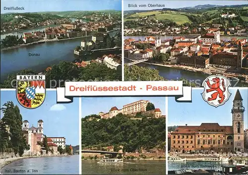 Passau Dreuflusseck Oberhaus Rathaus  Kat. Passau