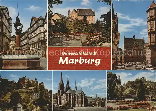 Marburg Lahn Bruennen Muenster Park Burg  Kat. Marburg