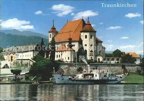 Traunkirchen Pfarrkirche Maria Kroenung Raddampfer Gisela Kat. Traunkirchen