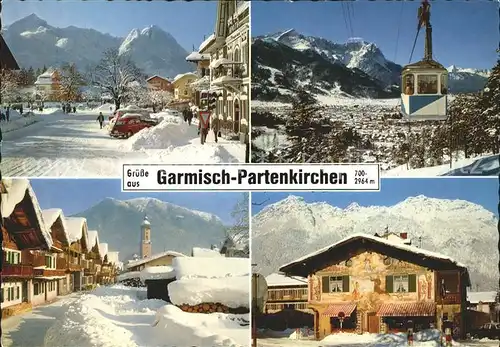 Garmisch Partenkirchen Marktplatz Zugspitzgruppe Wankbahn Kramer  Kat. Garmisch Partenkirchen