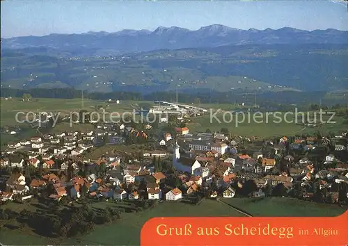 Scheidegg Allgaeu Kurort mit Allgaeuer Alpen Fliegeraufnahme Kat. Scheidegg
