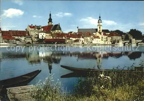 Kitzingen Uferpartie am Main Kirche Kat. Kitzingen