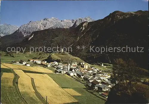 Ardez Panorama Engadin Alpen Kat. Ardez