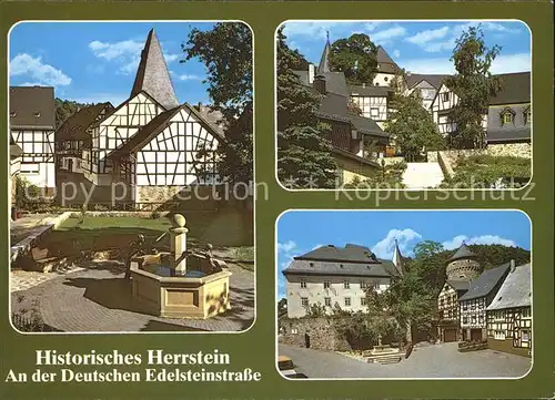 Herrstein Historischer Ortskern Fachwerkhaeuser Deutsche Edelsteinstrasse Kat. Herrstein