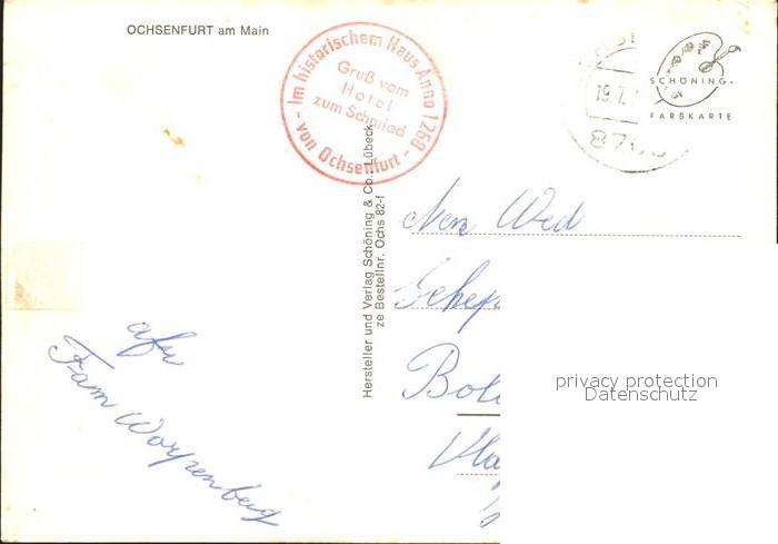 Ochsenfurt Ortsstrasse Mit Hotel Zum Schmied Tor Kat Ochsenfurt Nr Kg66543 Oldthing Ansichtskarten Bayern