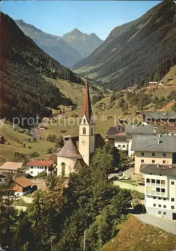 Kappl Ortsansicht mit Kirche Paznauntal Alpen Kat. Kappl