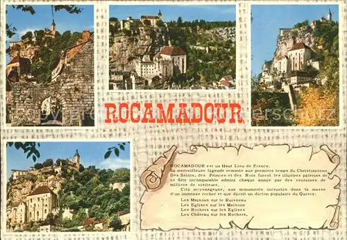 Rocamadour Maison sur le Ruisseau Eglises Rochers Chateau Kat. Rocamadour