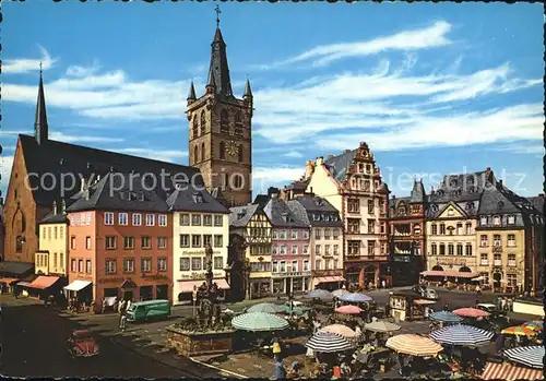 Trier Hauptmarkt Petrusbrunnen St Gangolph Kirche Kat. Trier