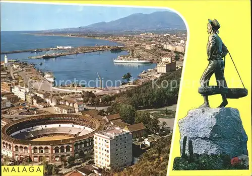 Malaga Andalucia Plaza de Toros y Puerto Stierkampfarena Hafen Denkmal Kat. Malaga