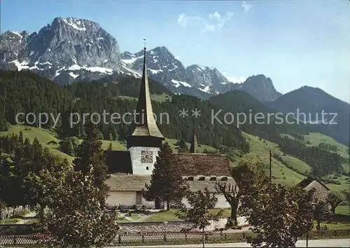 Rougemont Pays d Enhaut Eglise et le Ruebli Videmanette Kat. Rougemont