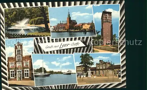 Leer Ostfriesland Springbrunnen Rathaus Wasserturm Haus Samson Hafen Bahnhof  Kat. Leer (Ostfriesland)