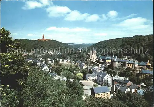 Clervaux Vue generale Eglise Chateau Kat. Clervaux