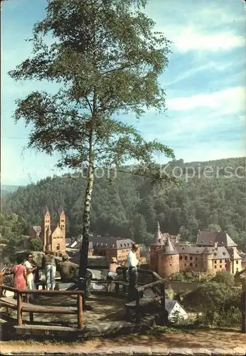 Clervaux Vue generale Eglise paroissiale Saints Compe et Damieren Chateau Kat. Clervaux