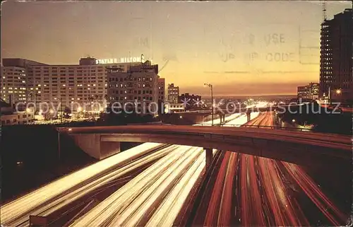 Los Angeles California Harbor Freeway at Dusk  Kat. Los Angeles