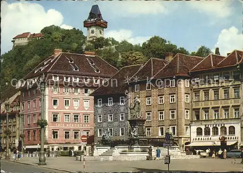 Graz Steiermark Hauptplatz Enzherzog Schlossberg  Kat. Graz