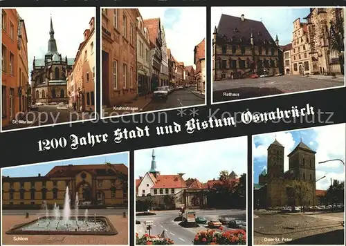 Osnabrueck Rathaus Krahnstrasse St. Marien St. Peter Schloss  Kat. Osnabrueck