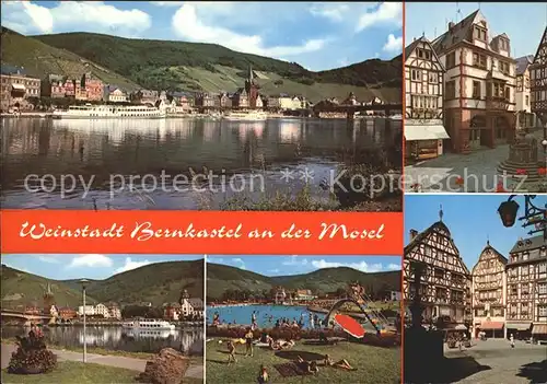 Bernkastel Kues Schwimmbad Brunnen Personenschiffahrt Kat. Bernkastel Kues