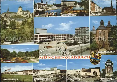 Moenchengladbach Schloss Myllendonk Wasserturm Hauptbahnhof Stadttheater  Kat. Moenchengladbach