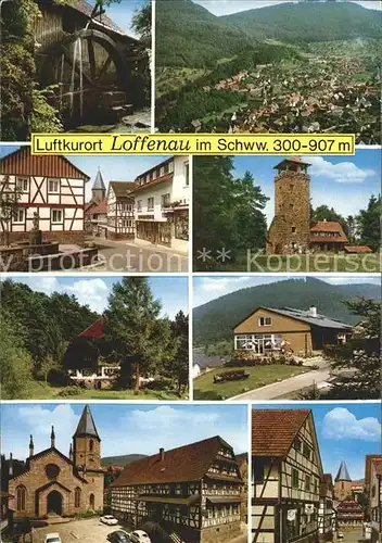 Loffenau Bad Herrenalb Turm Kirche Wasserrad  Kat. Bad Herrenalb
