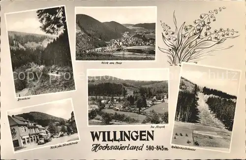 Willingen Sauerland Hermeketal Blick vom Treis Kurmittelhaus Im Stryck Muehlenkopfschanze Kat. Willingen (Upland)