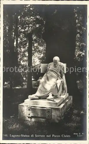 Lugano TI Statua di Socrate nel Parco Civico Kat. Lugano